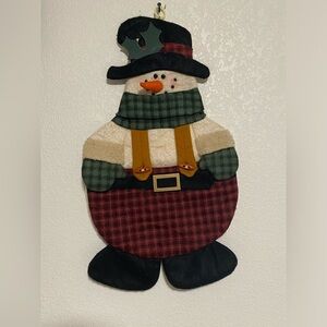 Snowman Christmas Stocking with Carrot Nose or Wall Decoration
